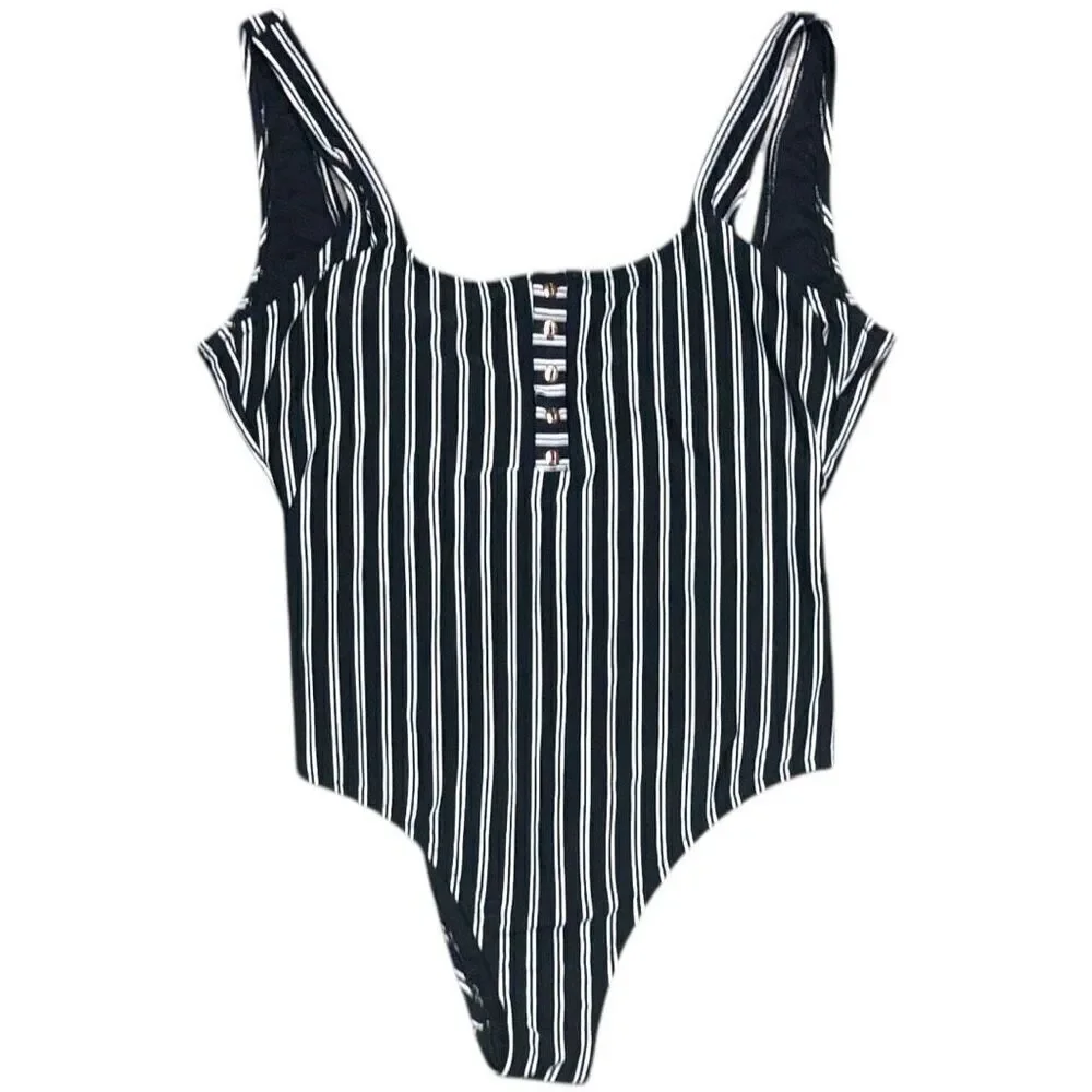 Raisins Del Mar Stripe Coconut Groove One Piece Size Large NWT